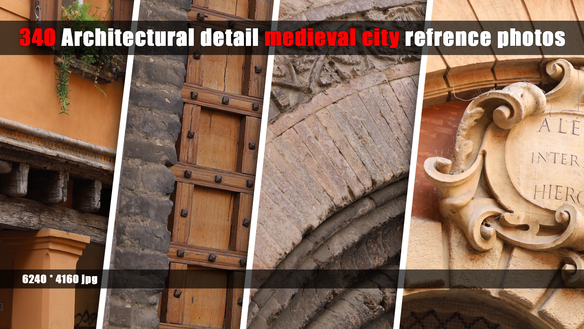 340 Architectural detail - Medieval city photo reference pack 3D model_1