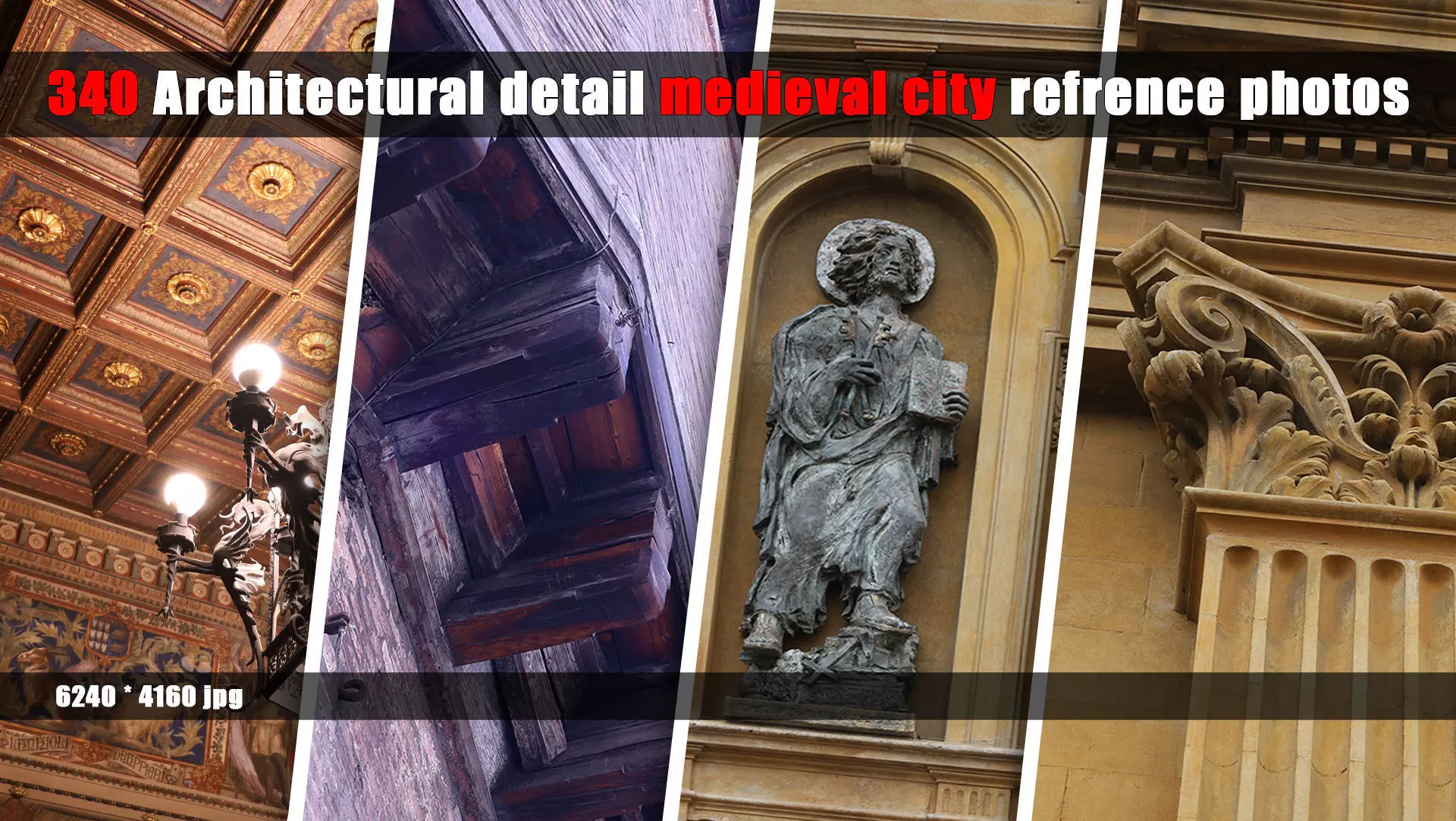 340 Architectural detail - Medieval city photo reference pack 3D model_0