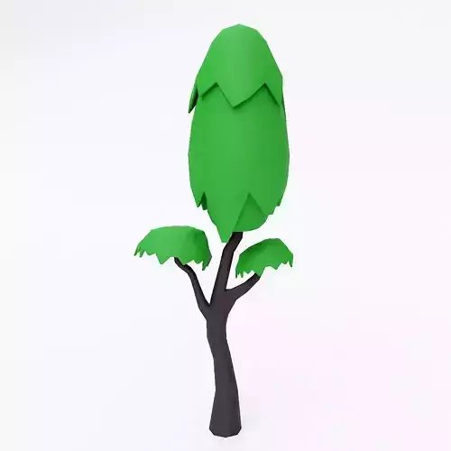 Cartoon tree 3d model  Low-poly 3D model