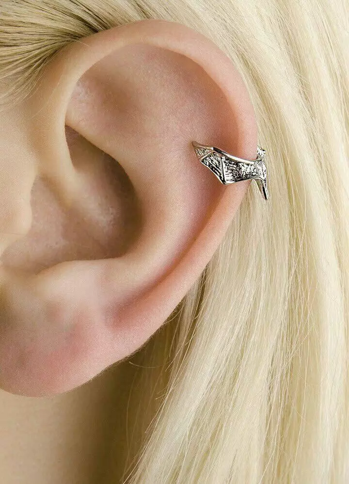 piercing ear cuff bat 3D print model