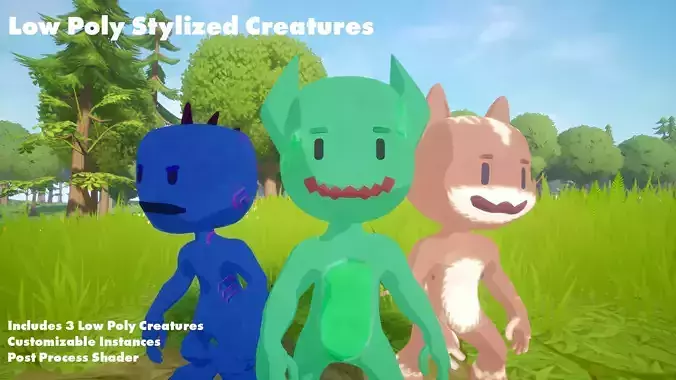 Low Poly Stylized Creatures Pack Low-poly 3D model