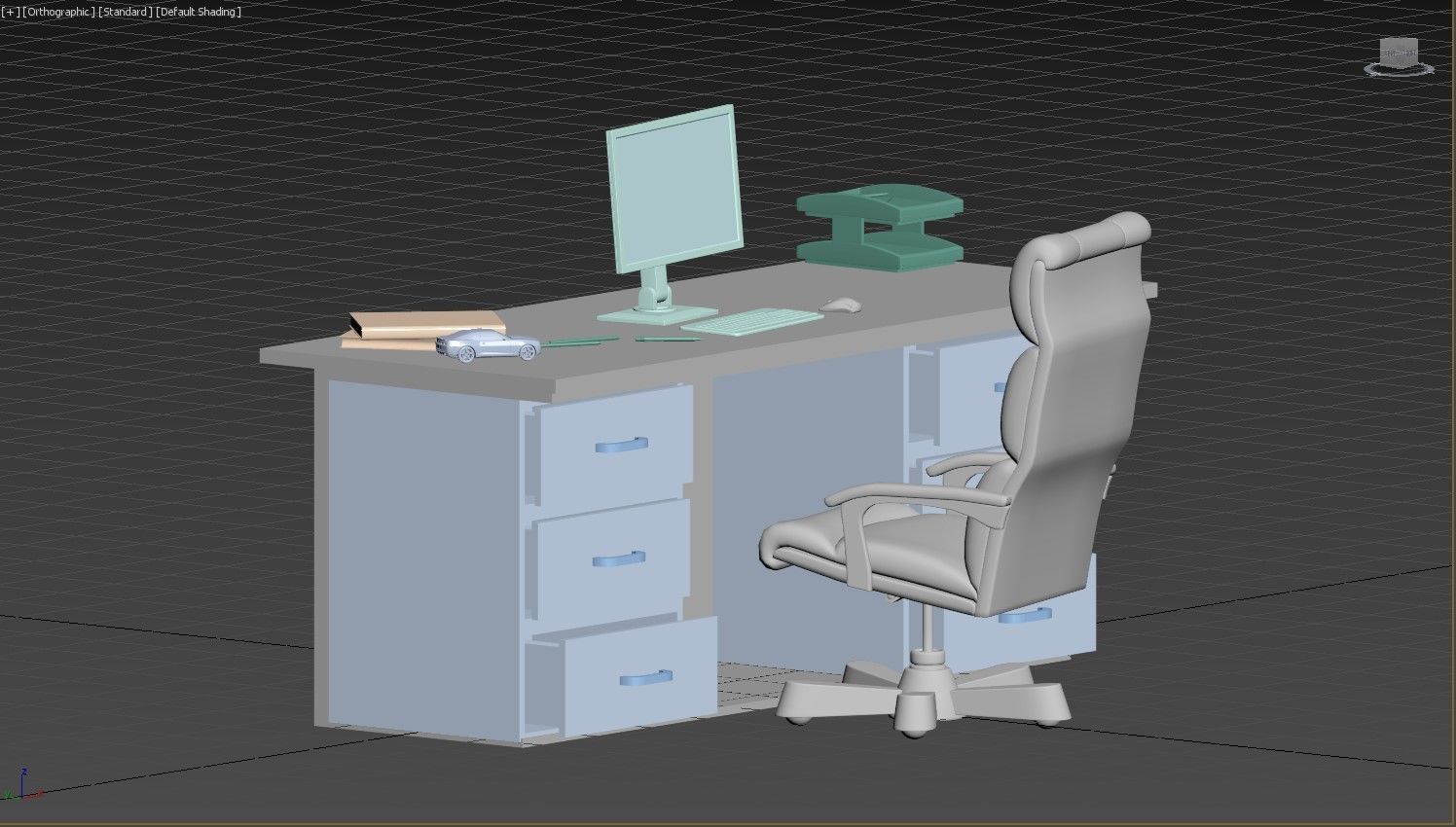 office desk free 3D model CGTrader