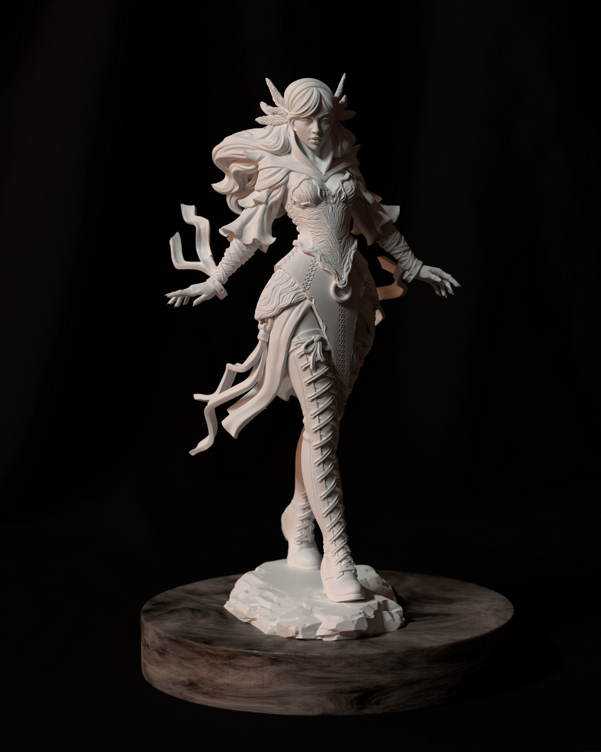 Witch female elf 3D print model_4