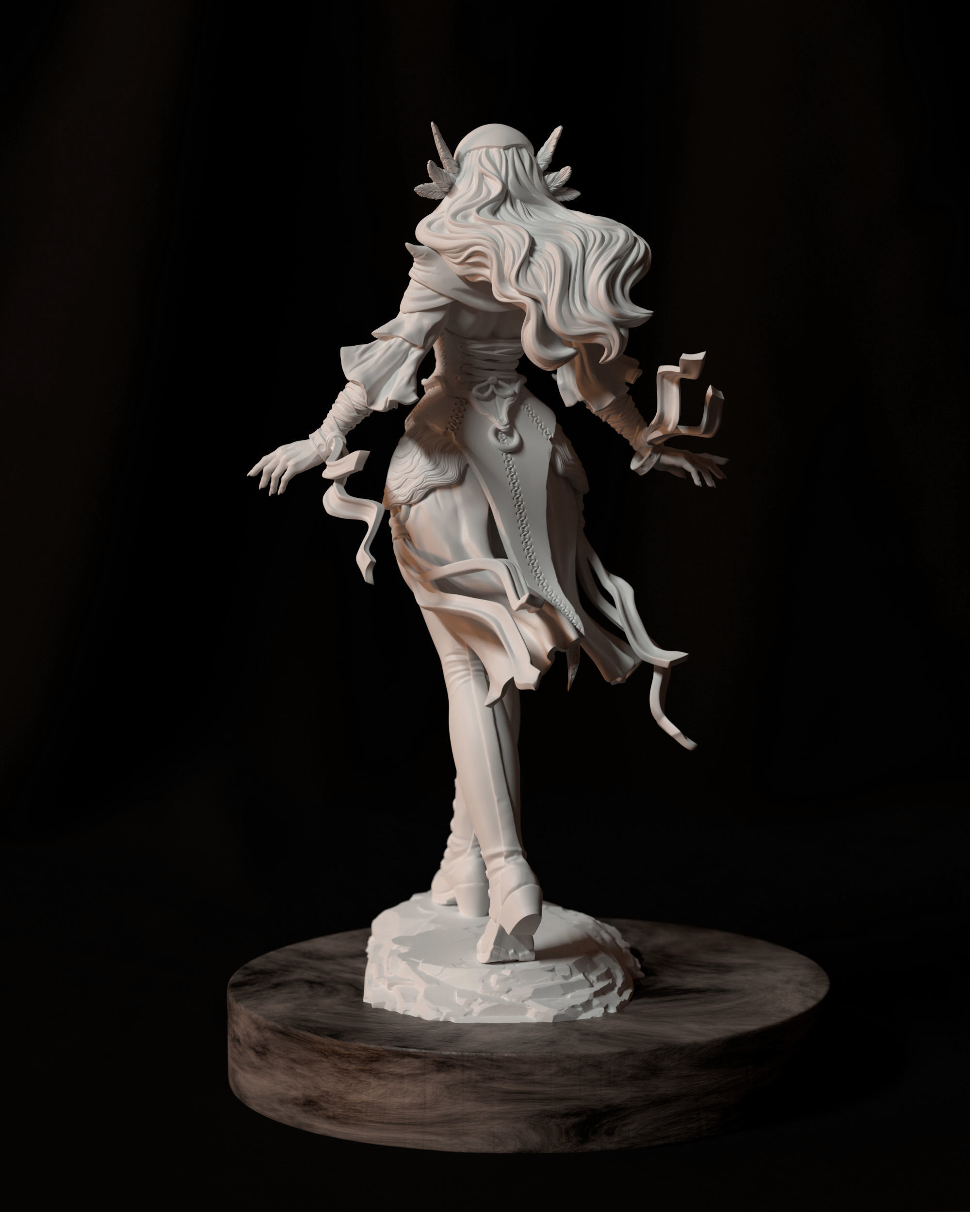 Witch female elf 3D print model_6
