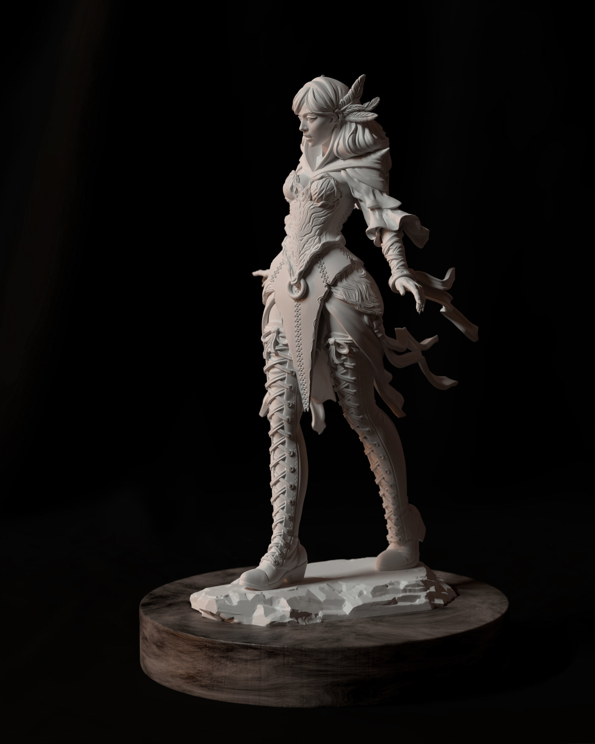 Witch female elf 3D print model_3