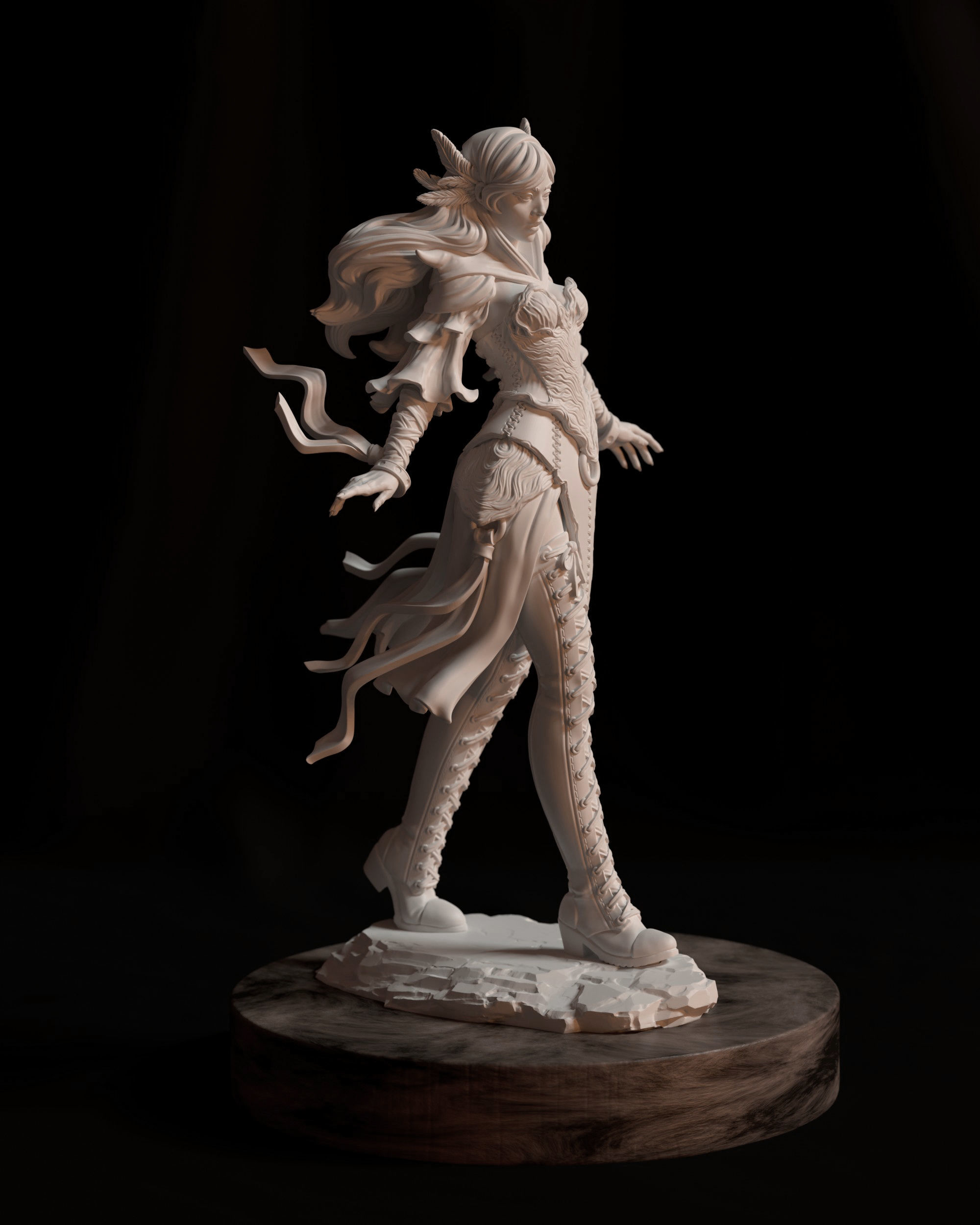 Witch female elf 3D print model_5