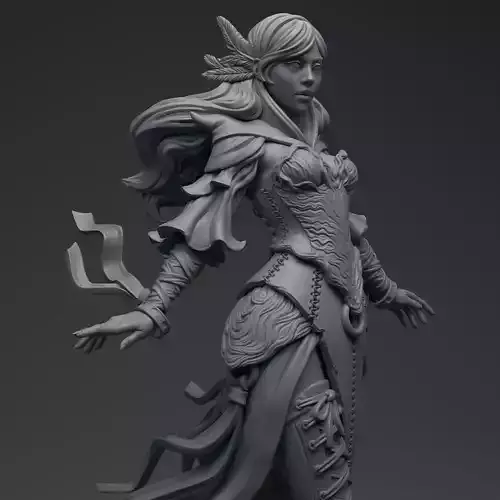 Witch female elf 3D print model