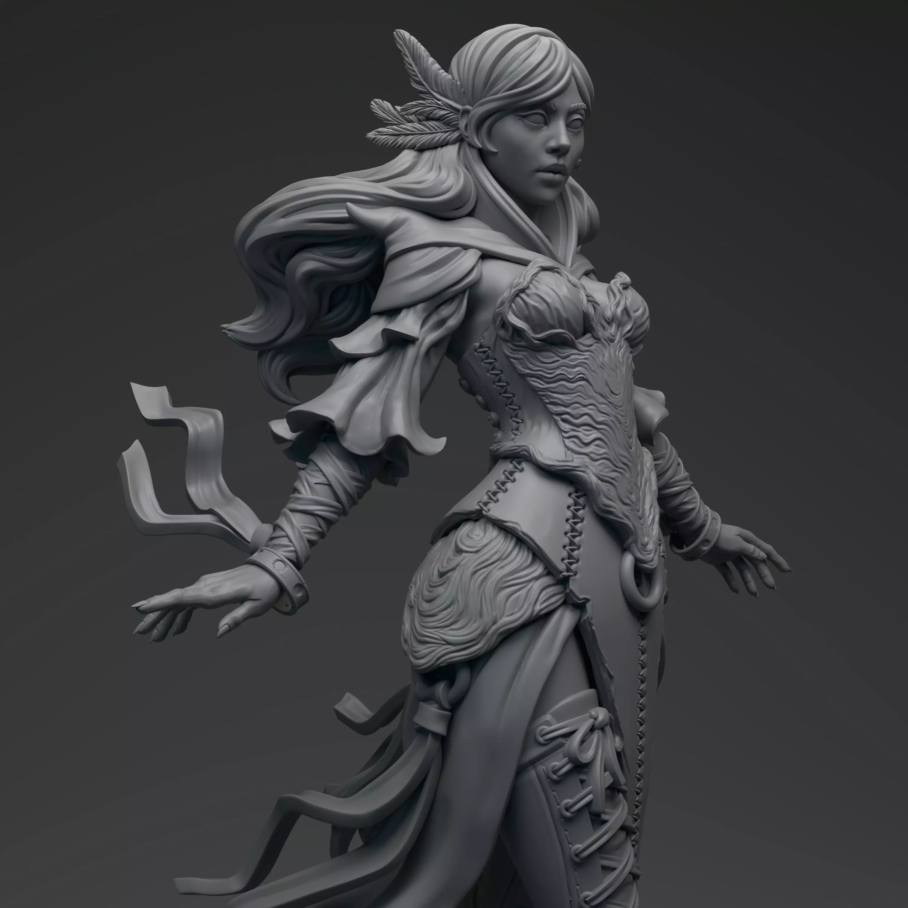 Witch female elf 3D print model_0