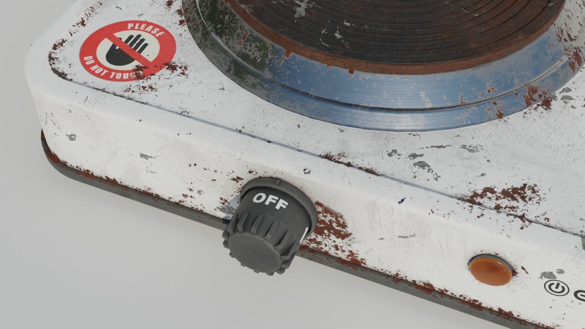 Electric Stove Rusted 3d model Low-poly 3D model_8