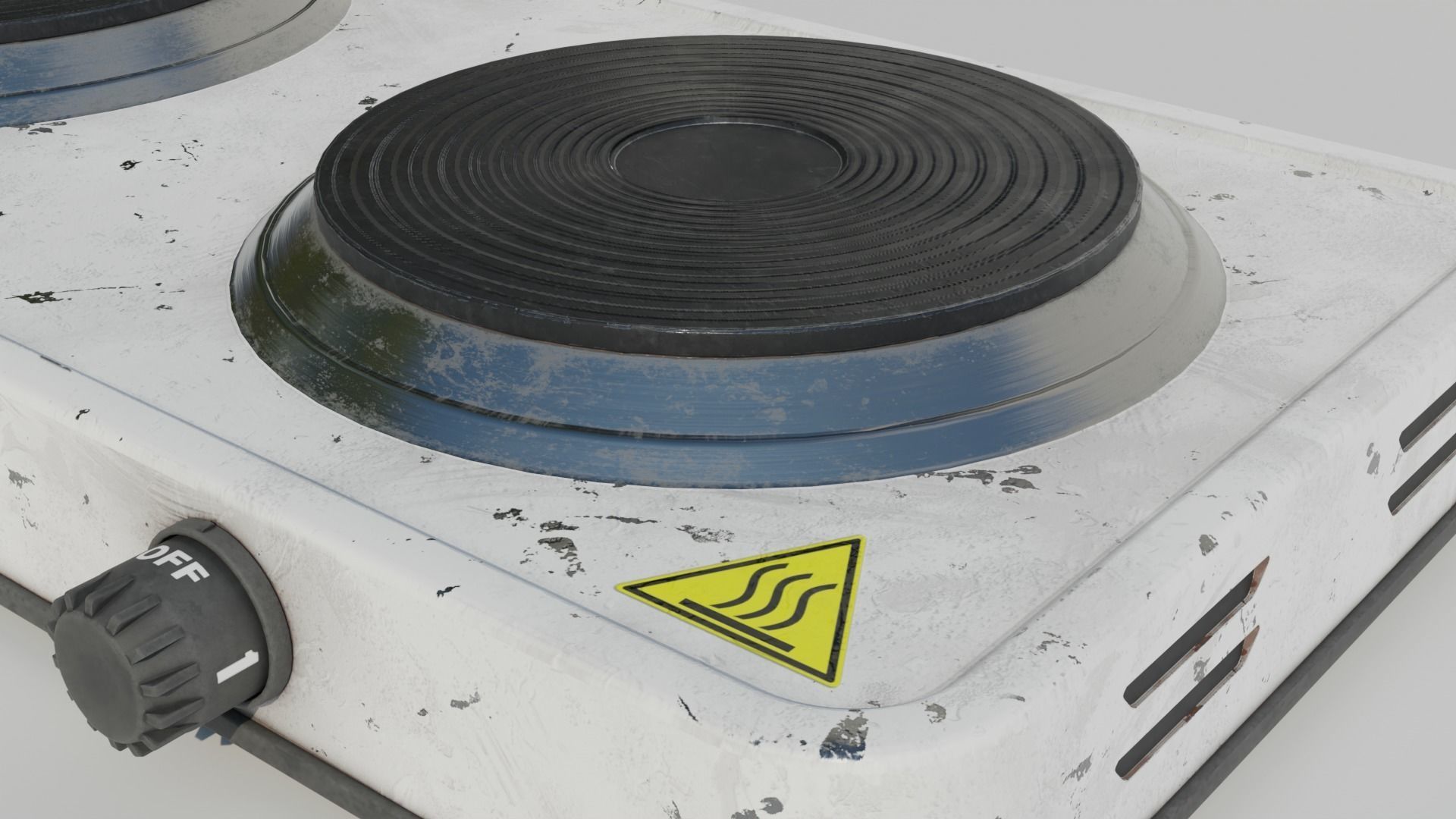 Electric Stove Rusted 3d model Low-poly 3D model_3