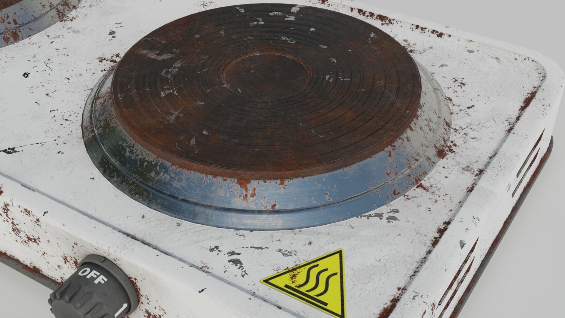 Electric Stove Rusted 3d model Low-poly 3D model_6