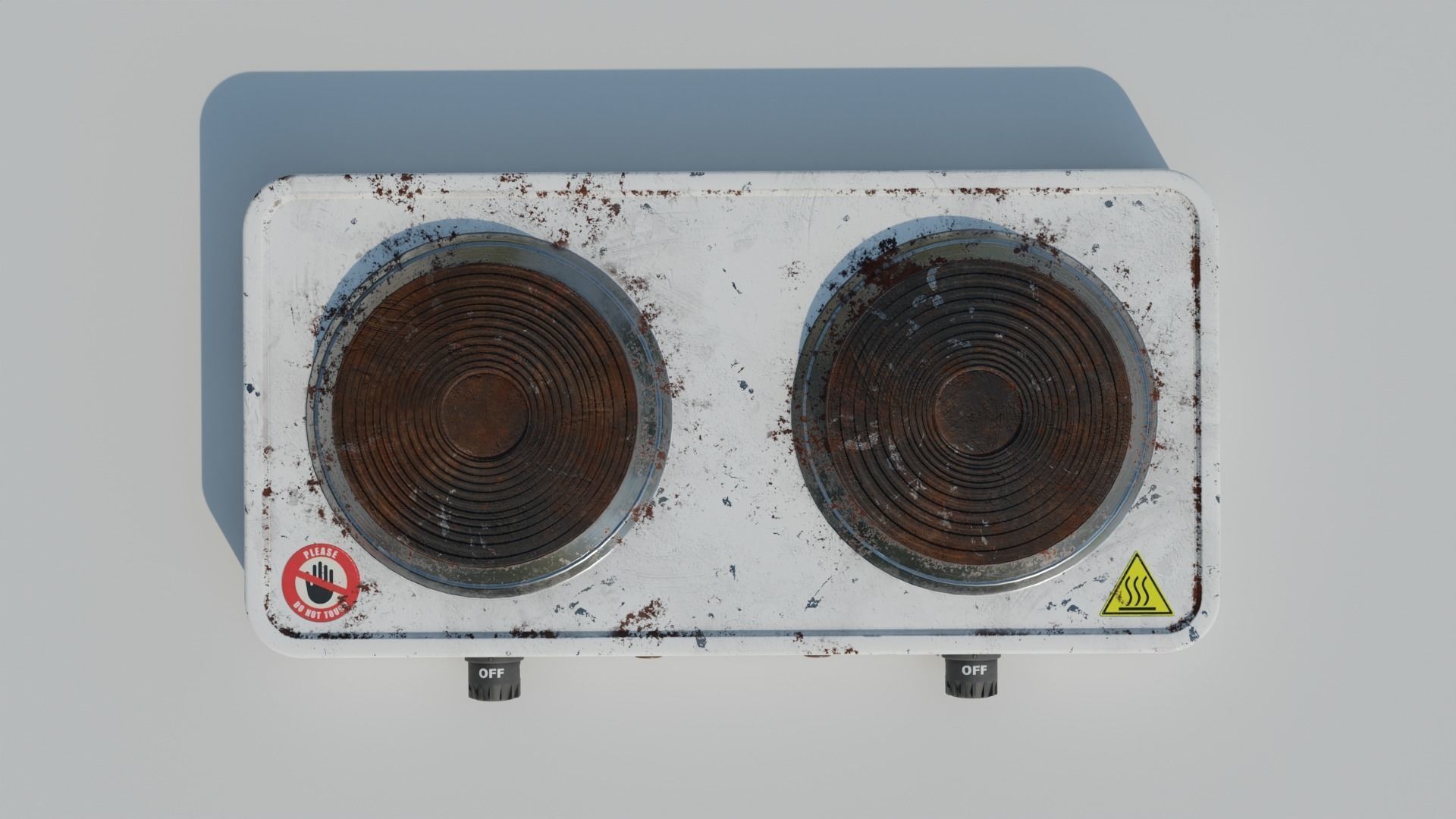 Electric Stove Rusted 3d model Low-poly 3D model_5