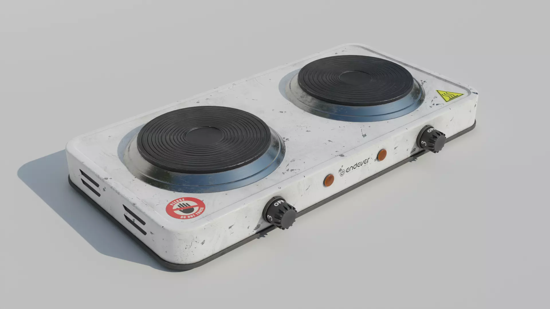 Electric Stove Rusted 3d model Low-poly 3D model_0