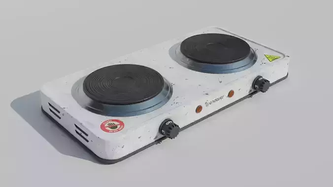 Electric Stove Rusted 3d model