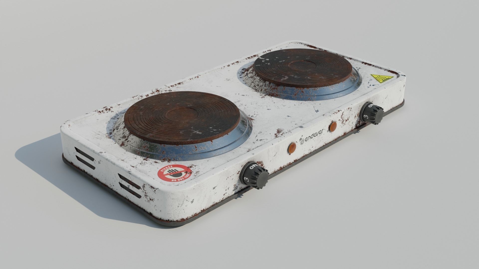 Electric Stove Rusted 3d model Low-poly 3D model_4