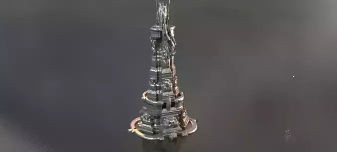 Angel Fountain low poly 2 