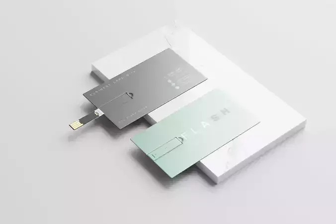 USB Flash Drive Business Card Low-poly 3D model