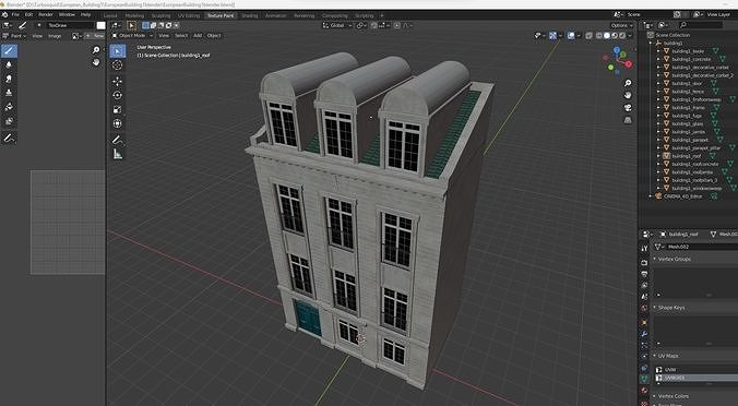 European Buildings Set 3D model 6