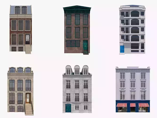 European Buildings Set 3D model