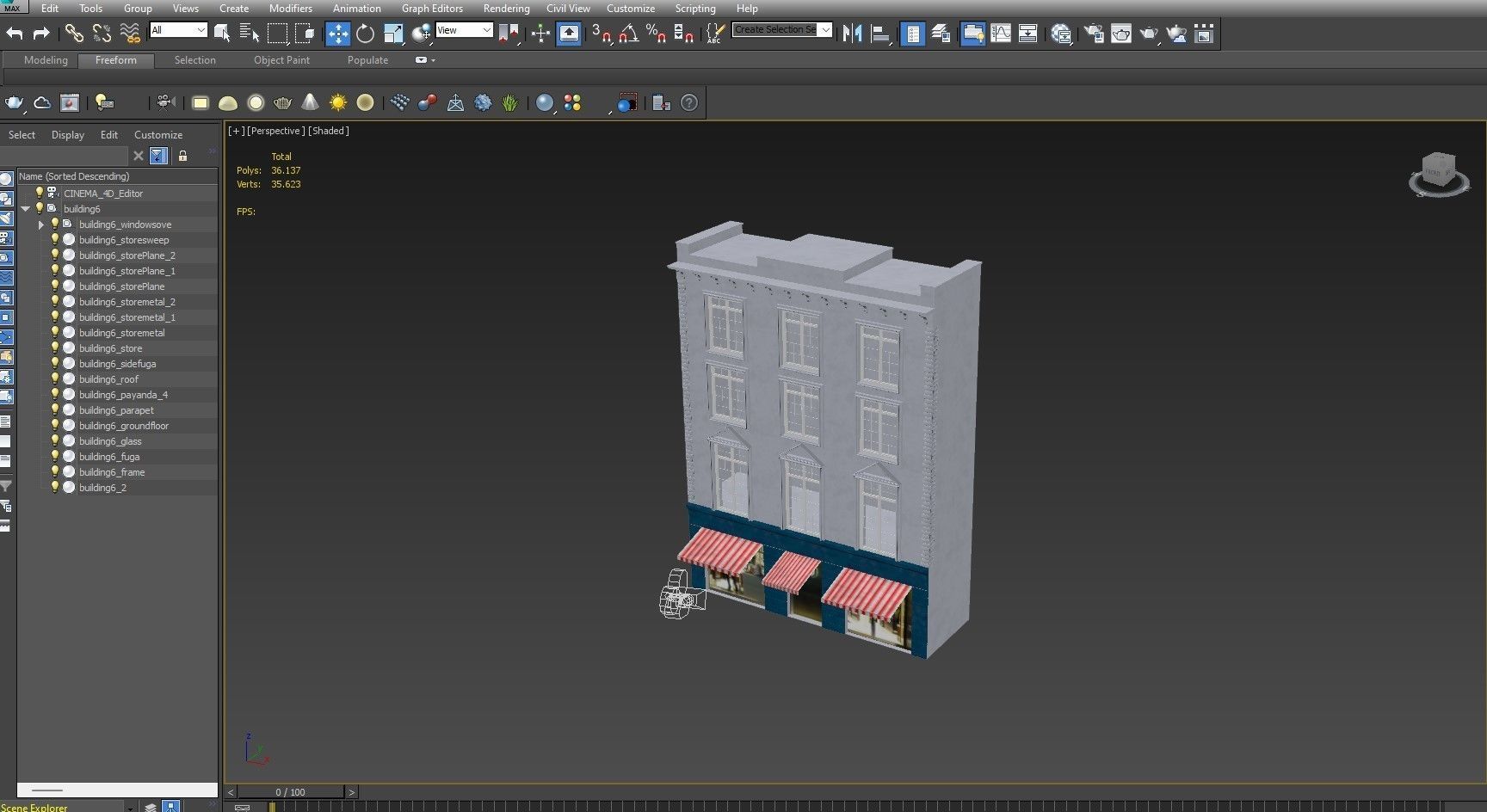 European Buildings Set 3D model_35