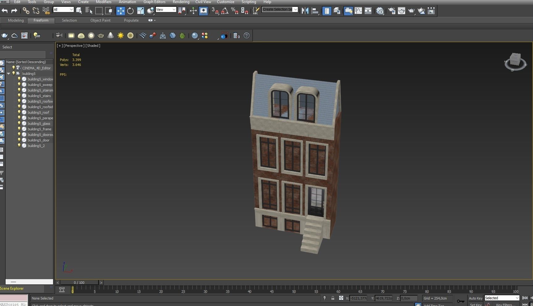 European Buildings Set 3D model_29