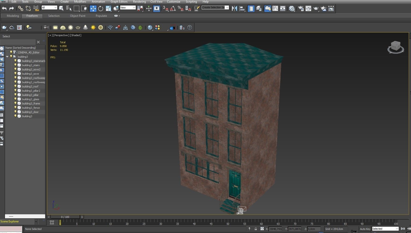 European Buildings Set 3D model_17