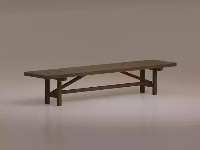 Low-Poly Wood Bench