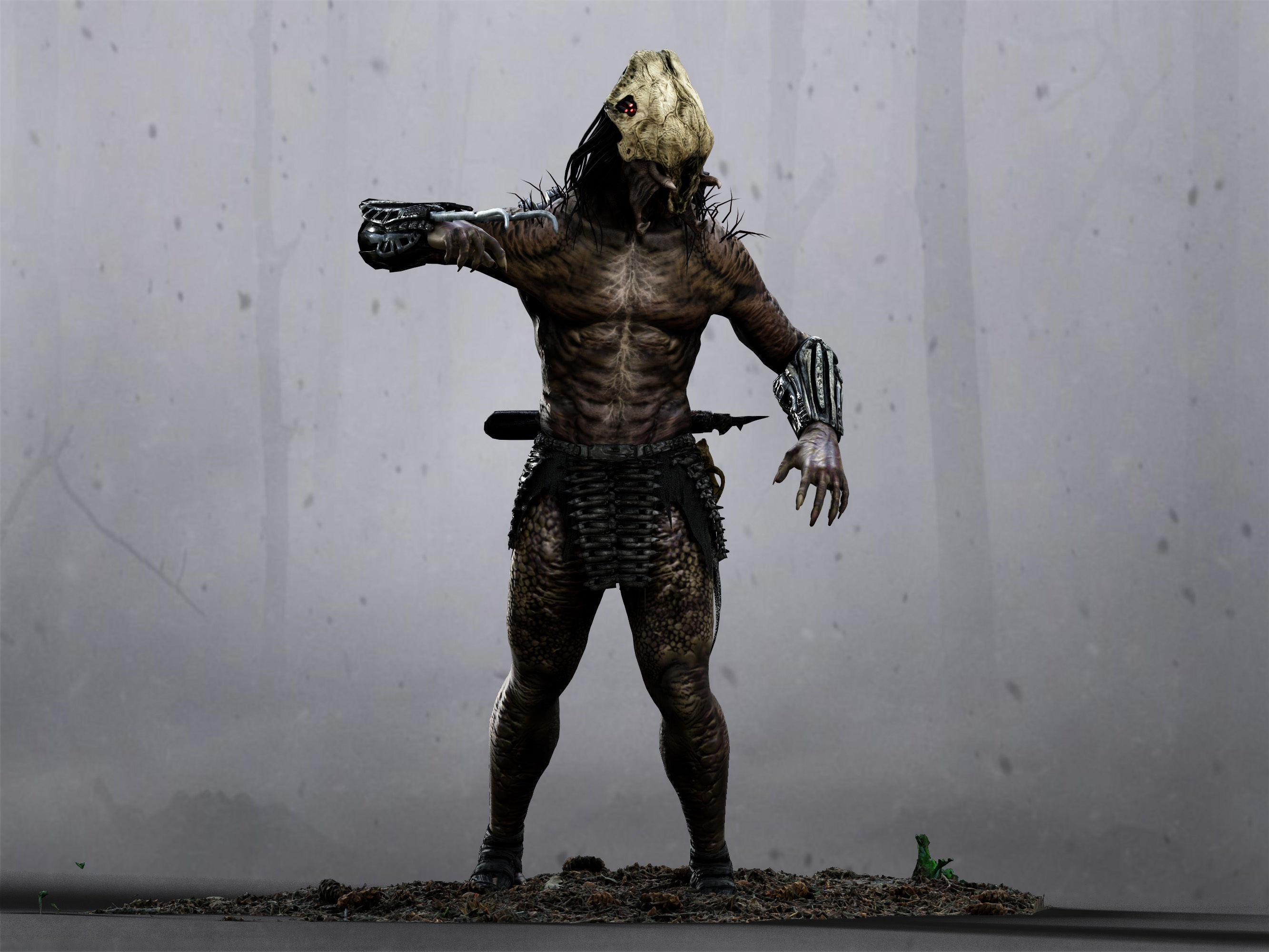 Feral Predator Low-poly 3D model_12