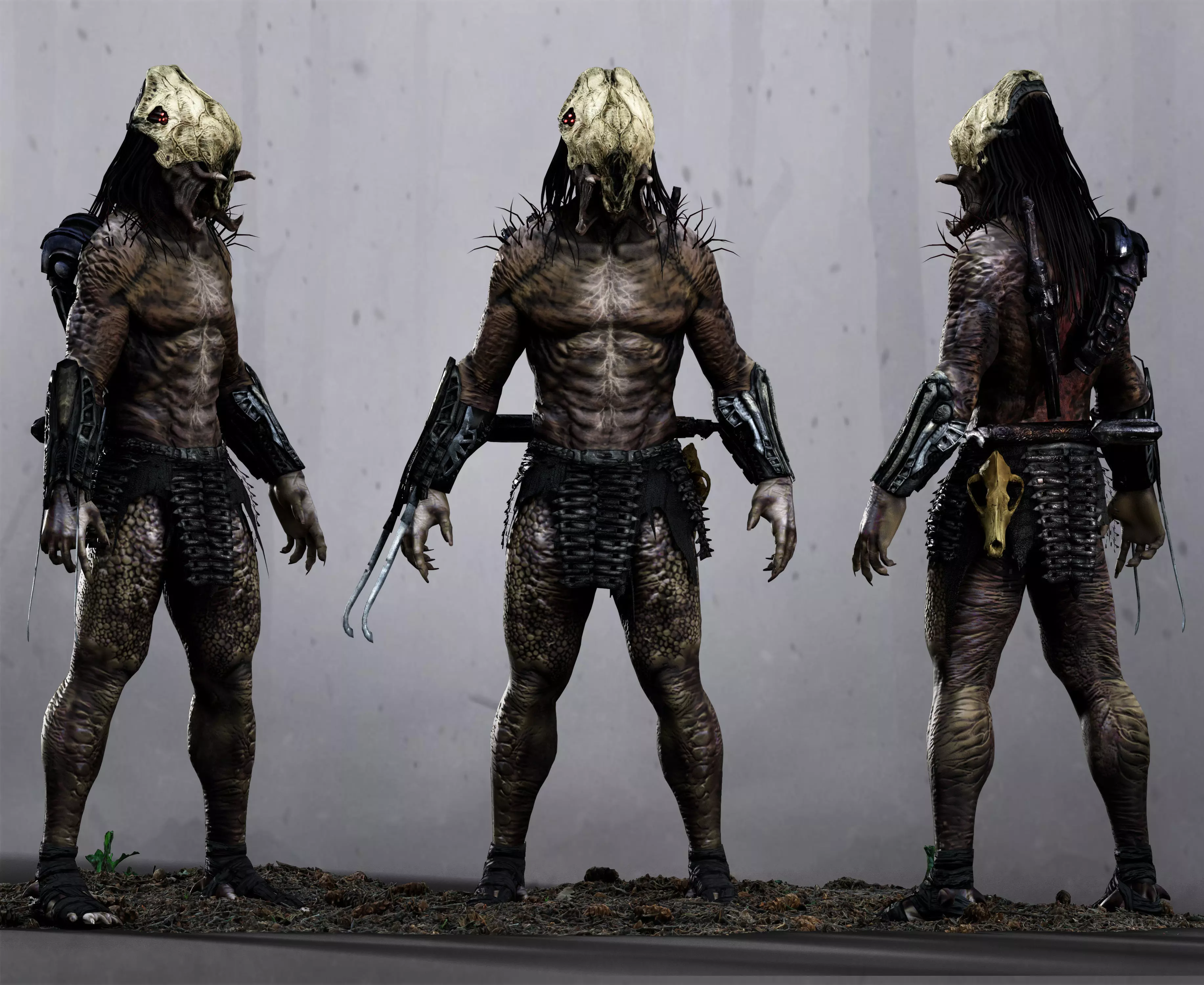 Feral Predator Low-poly 3D model_0