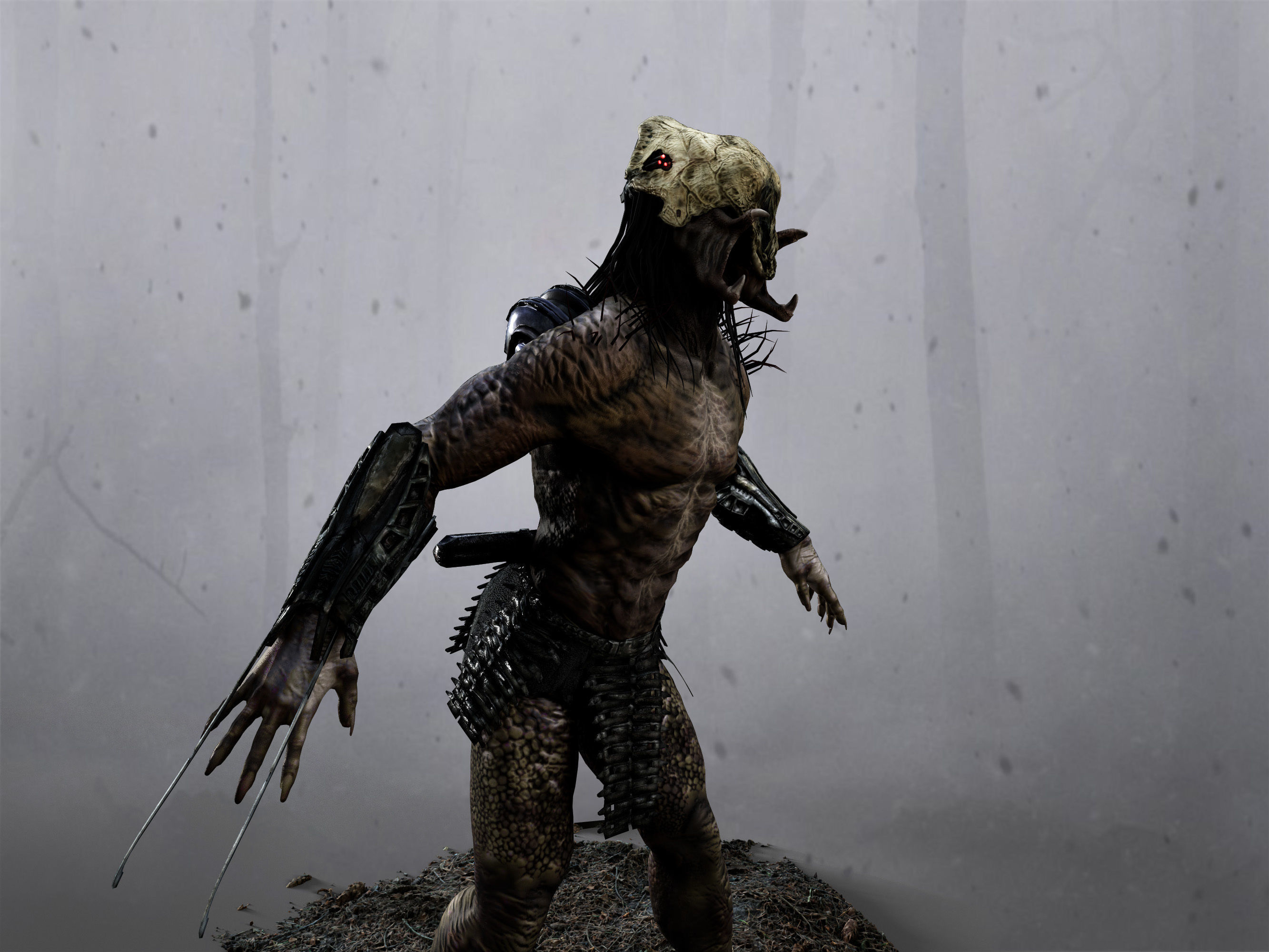 Feral Predator Low-poly 3D model_9