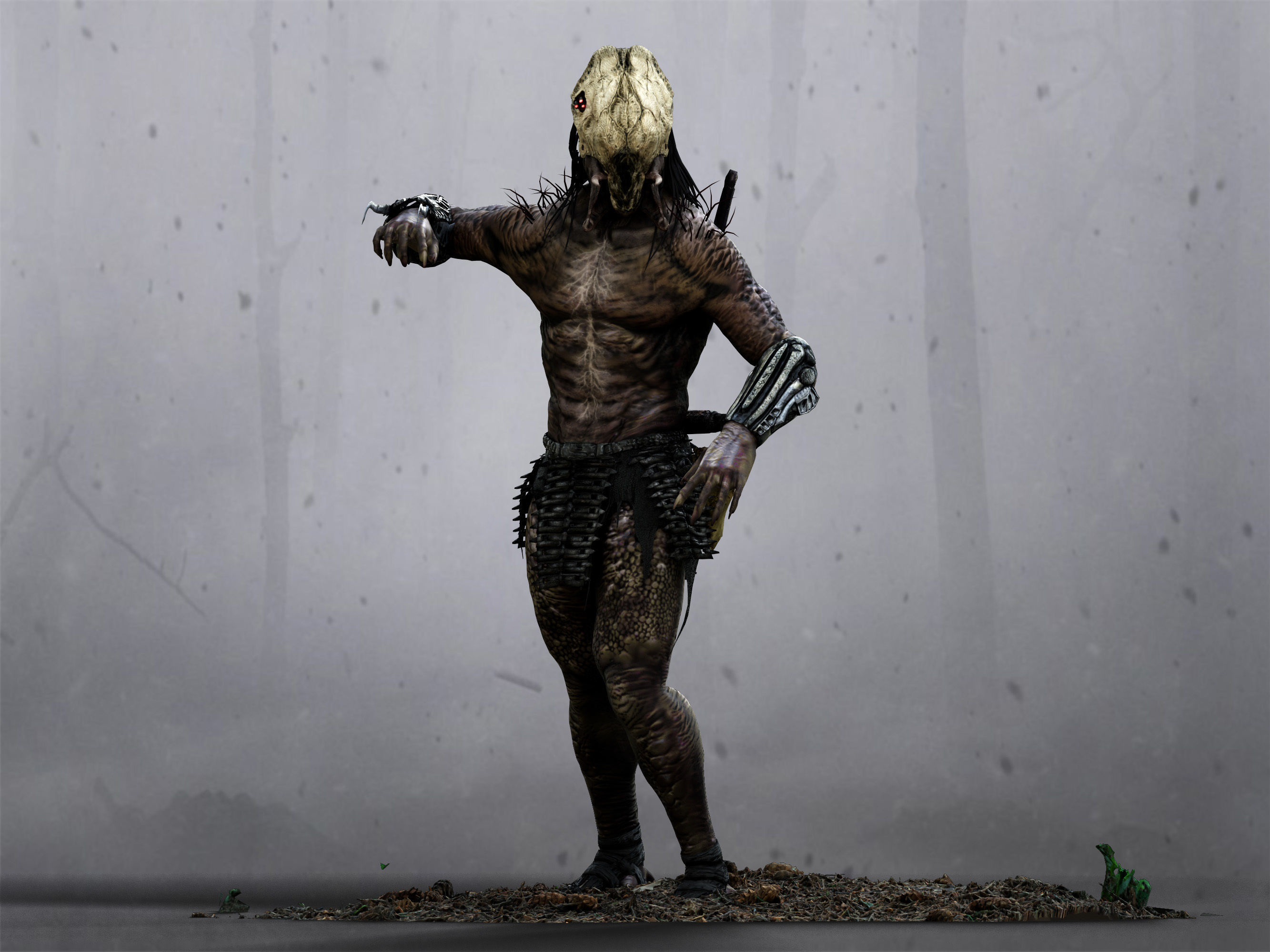 Feral Predator Low-poly 3D model_13