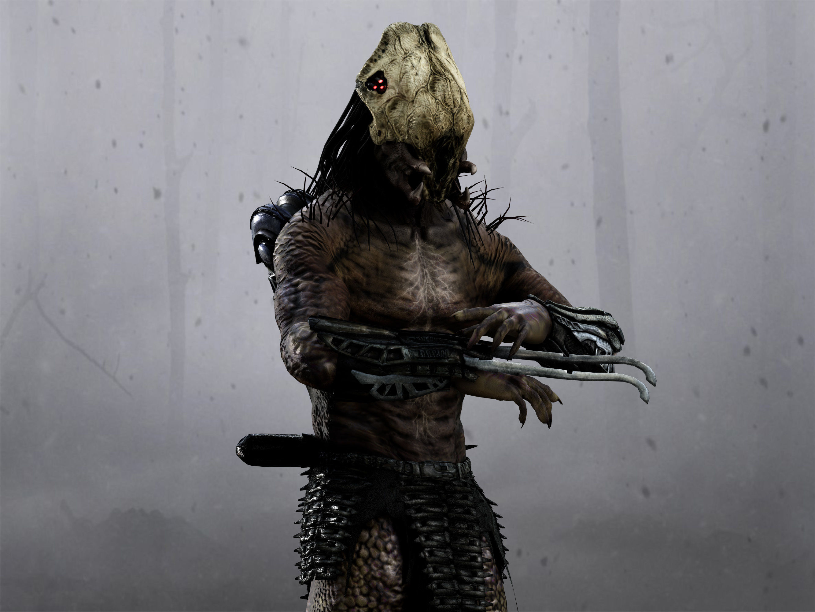 Feral Predator Low-poly 3D model_6