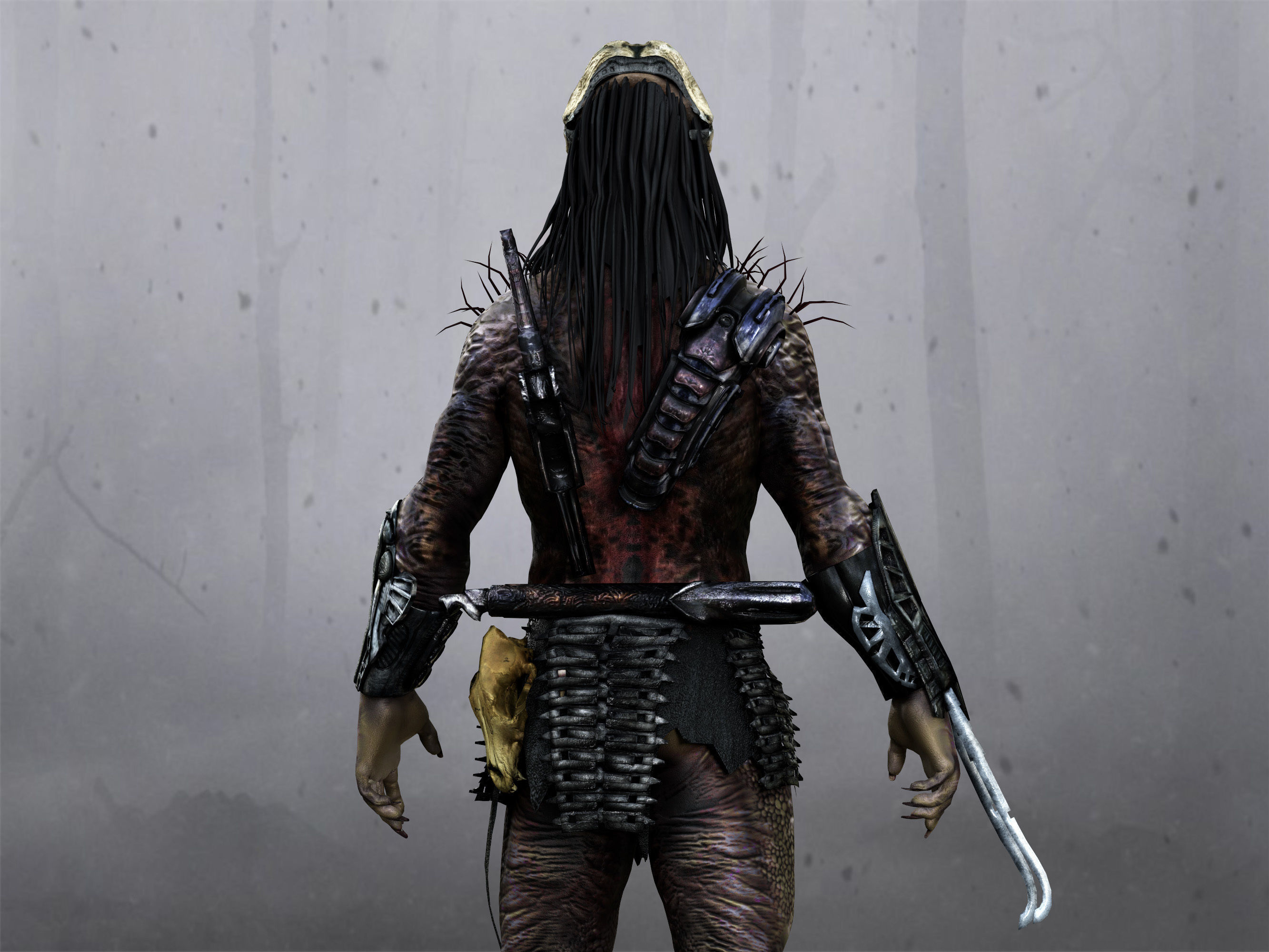 Feral Predator Low-poly 3D model_10