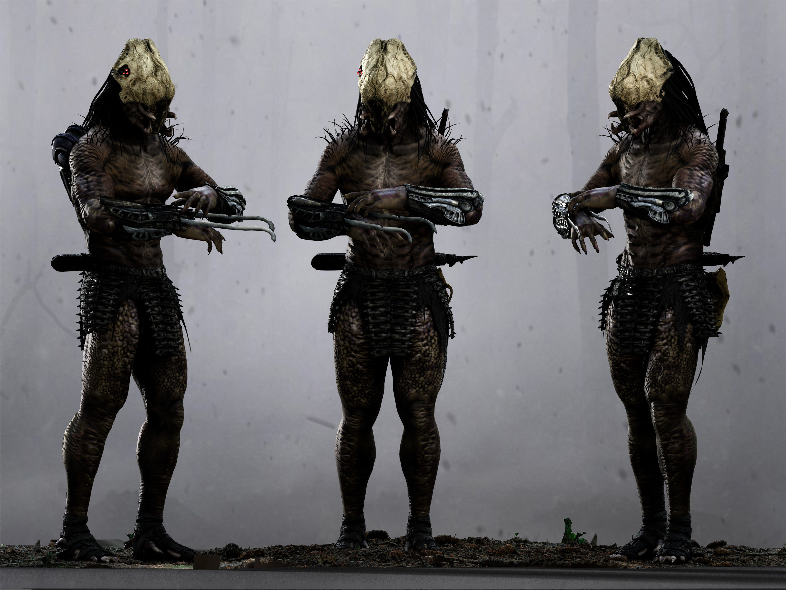 Feral Predator Low-poly 3D model_2