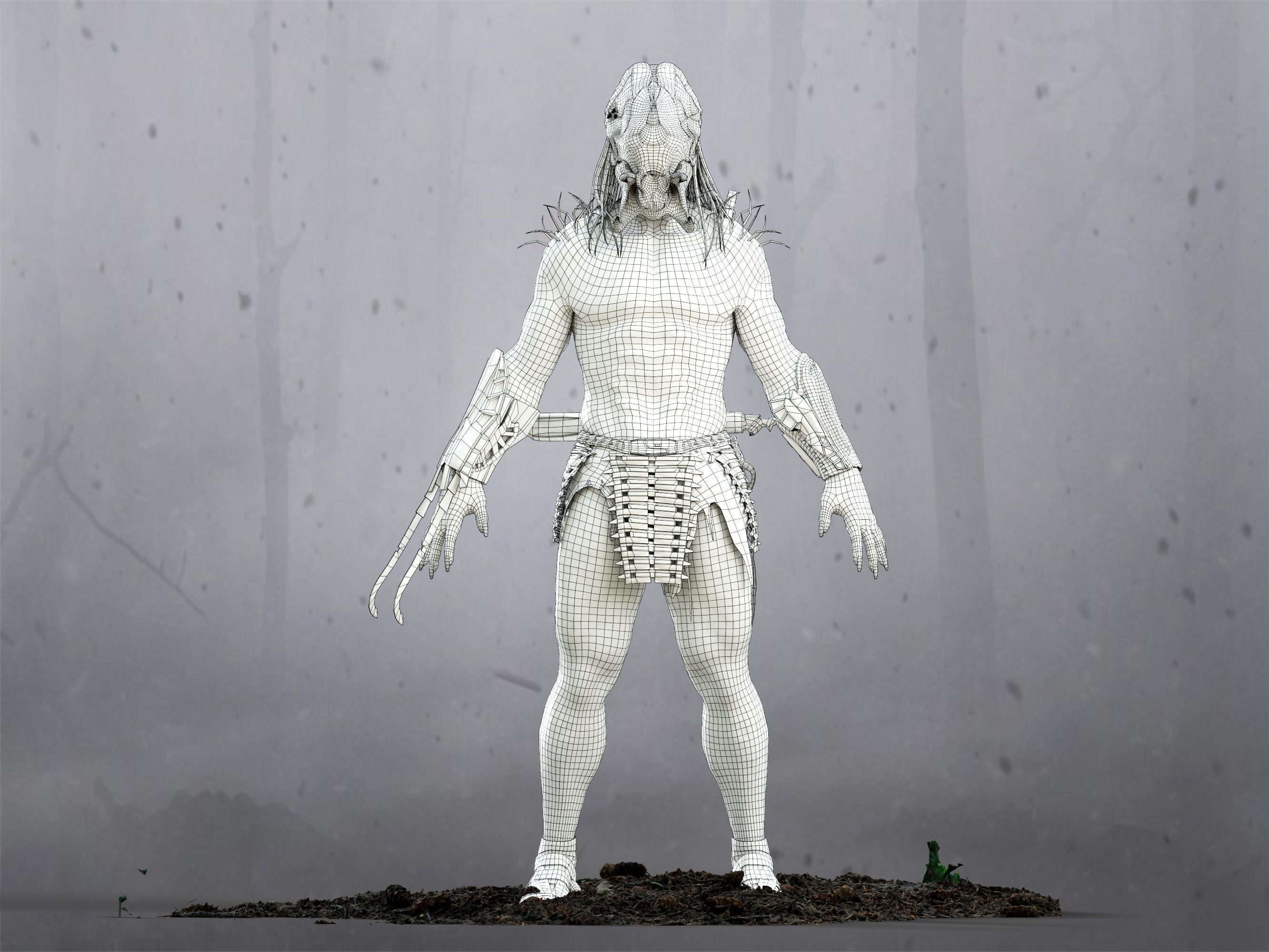 Feral Predator Low-poly 3D model_15