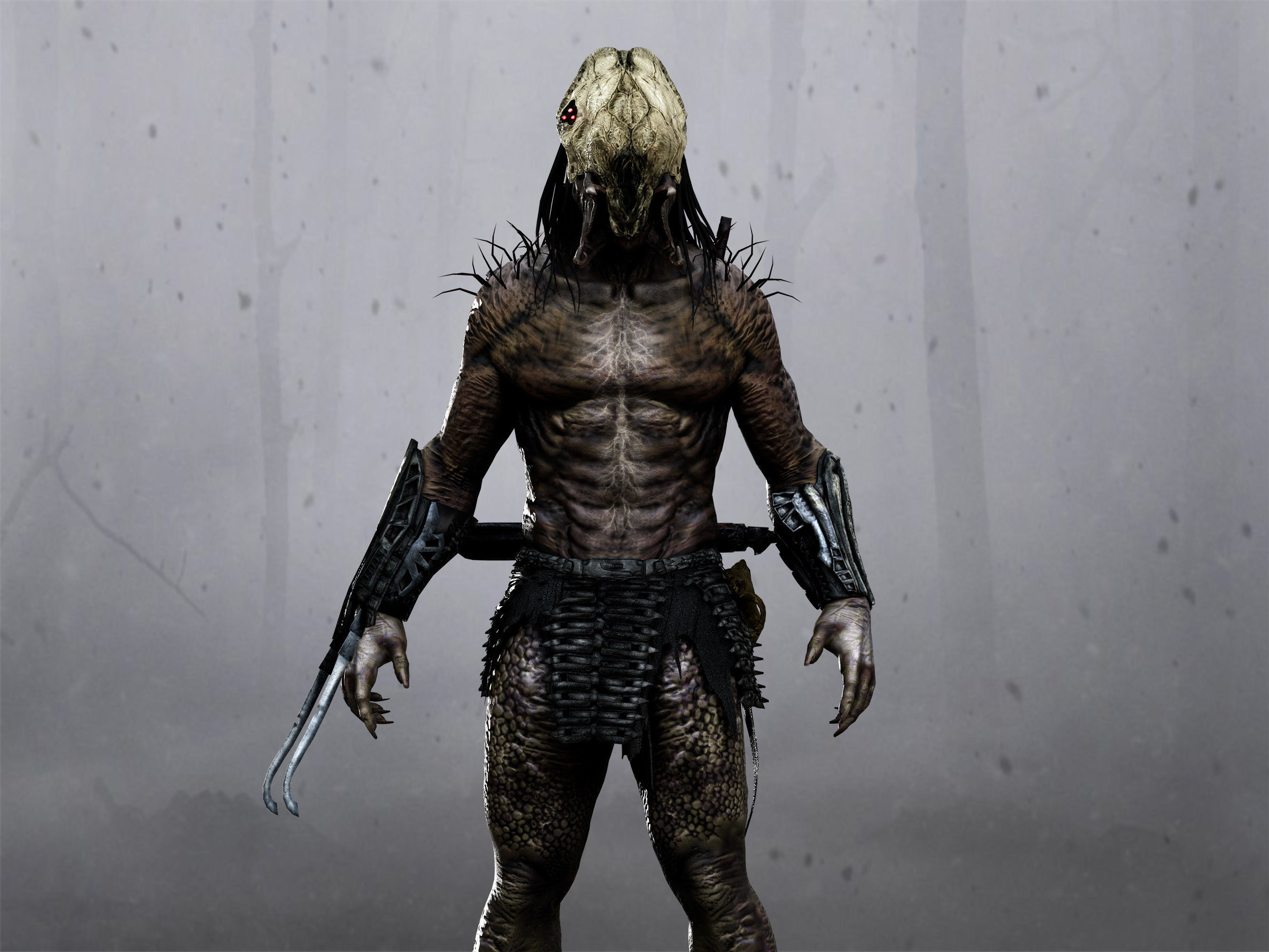 Feral Predator Low-poly 3D model_7