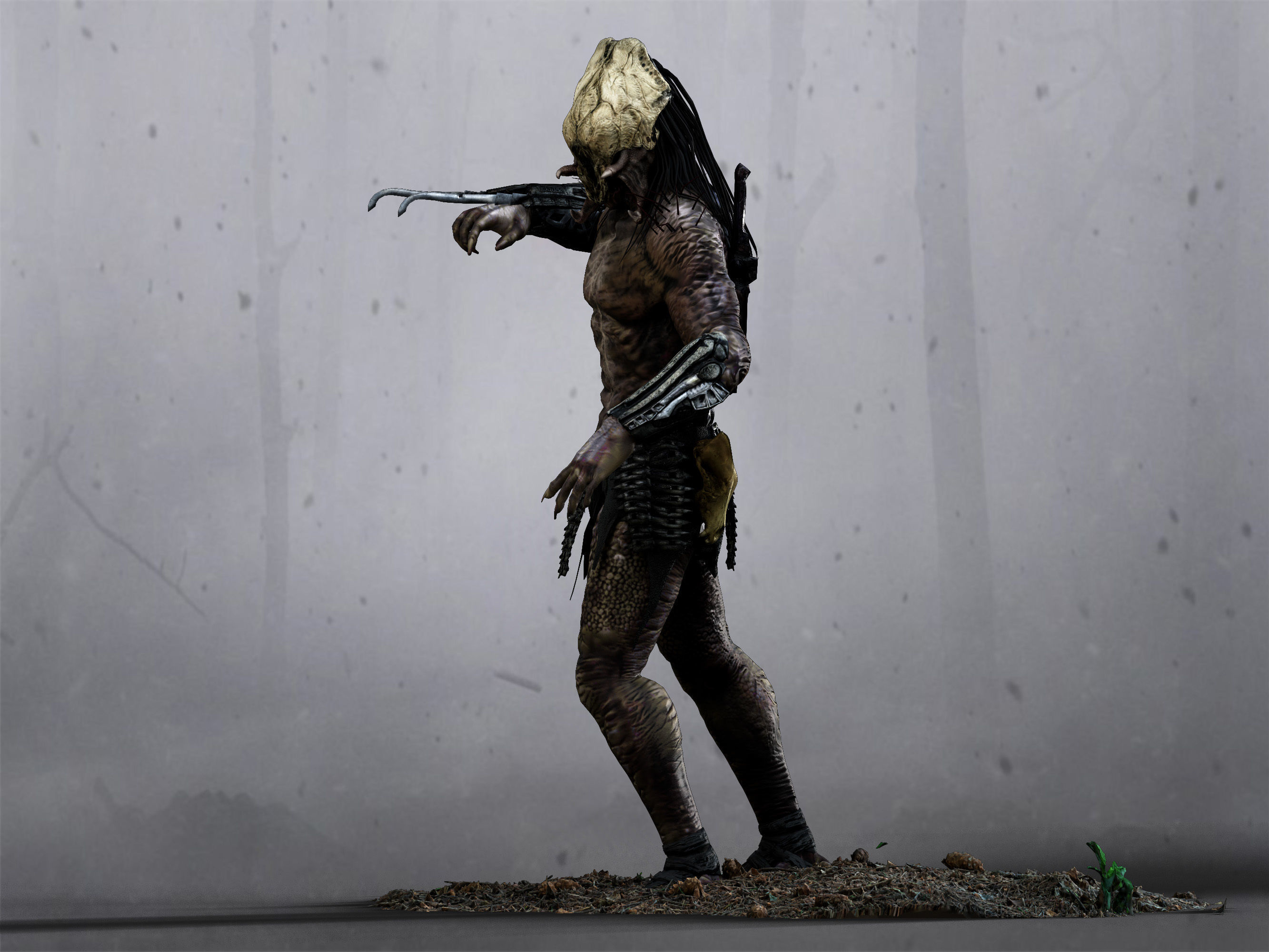 Feral Predator Low-poly 3D model_3