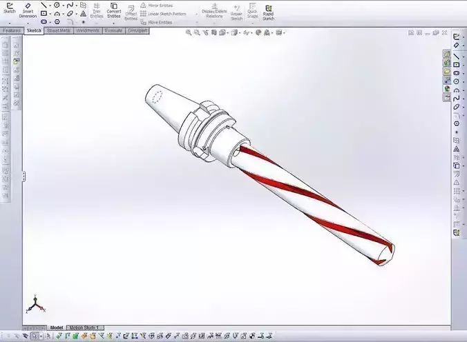 BT 40 Tool Holder With Drill Bit Free 3D model