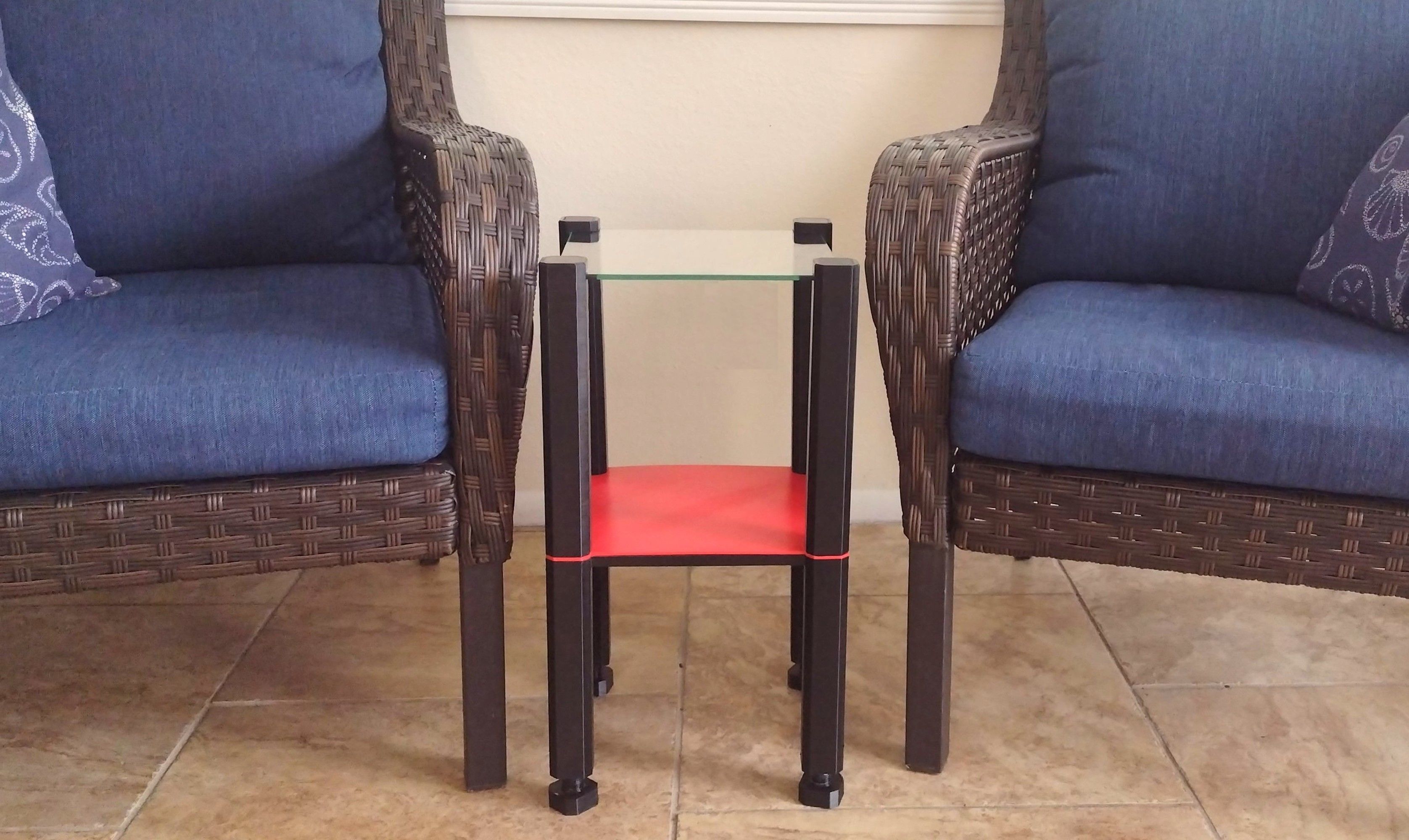 3D Printed Glass Top End Table or Night Stand 3D print model_1