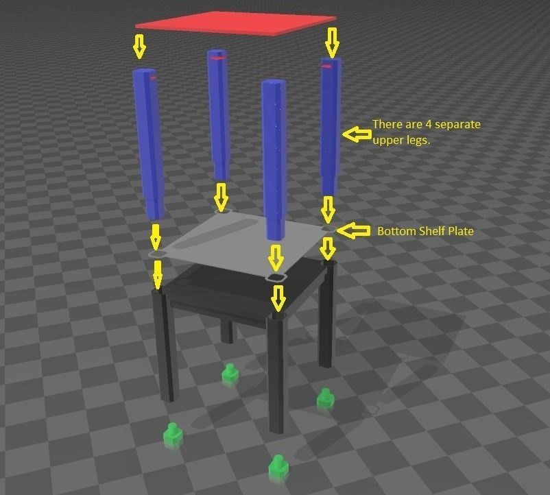 3D Printed Glass Top End Table or Night Stand 3D print model_6