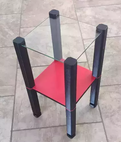 3D Printed Glass Top End Table or Night Stand 3D print model