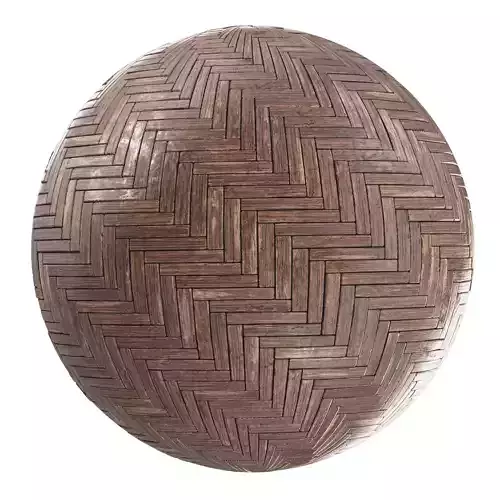 Photorealistic PBR Material - Old Herringbone Wood Texture