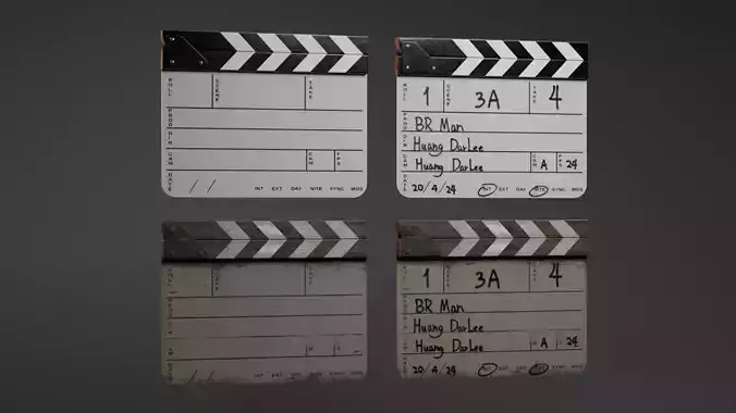 Clapperboard Film slate 3D model
