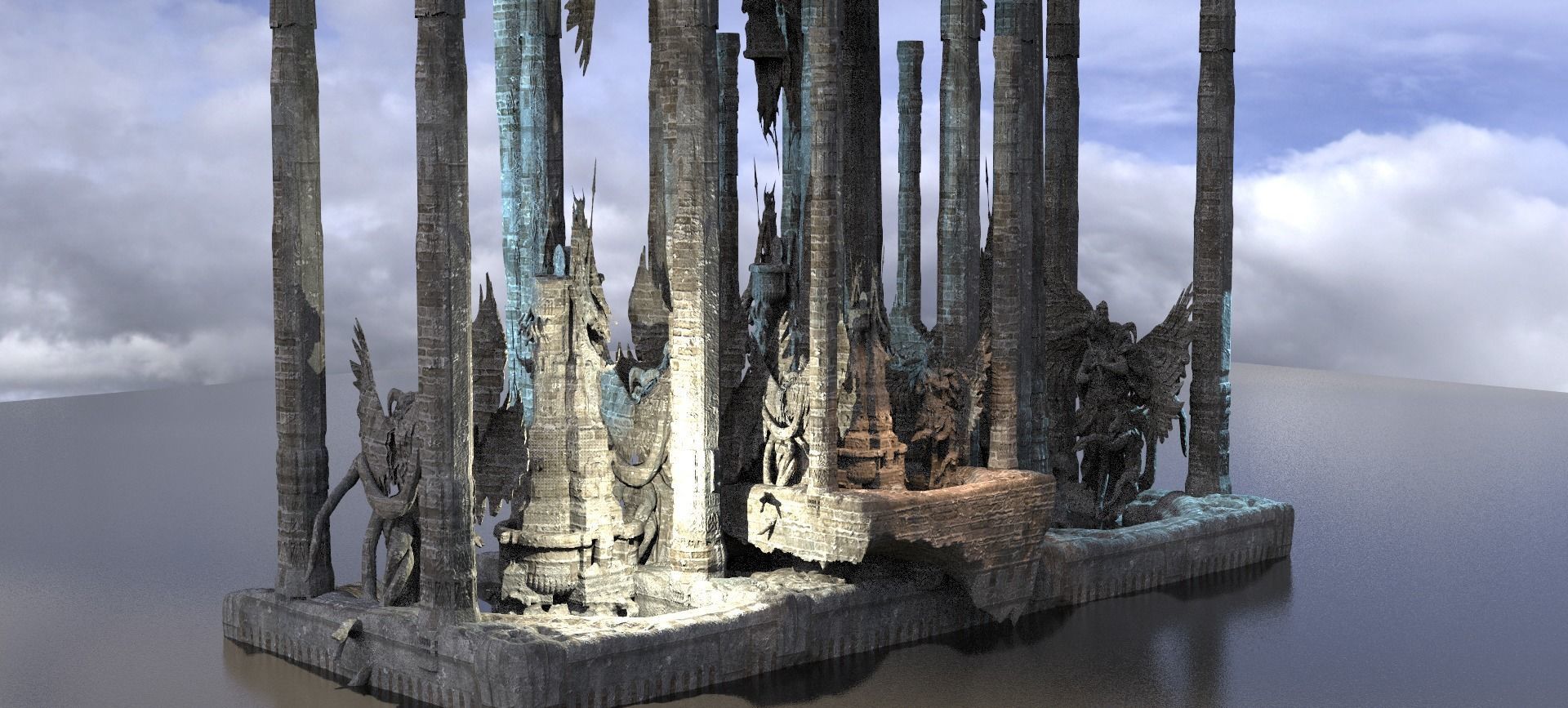 Fallen Angel Blood Font Dark 9 3D model_1