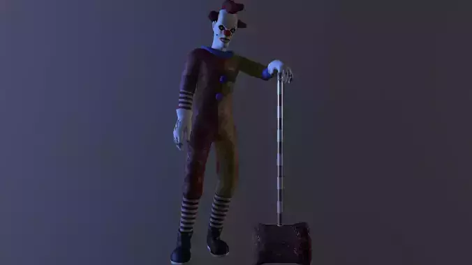 killer clown doll Low-poly 3D model