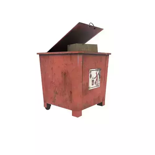 trash bin Low-poly 3D model