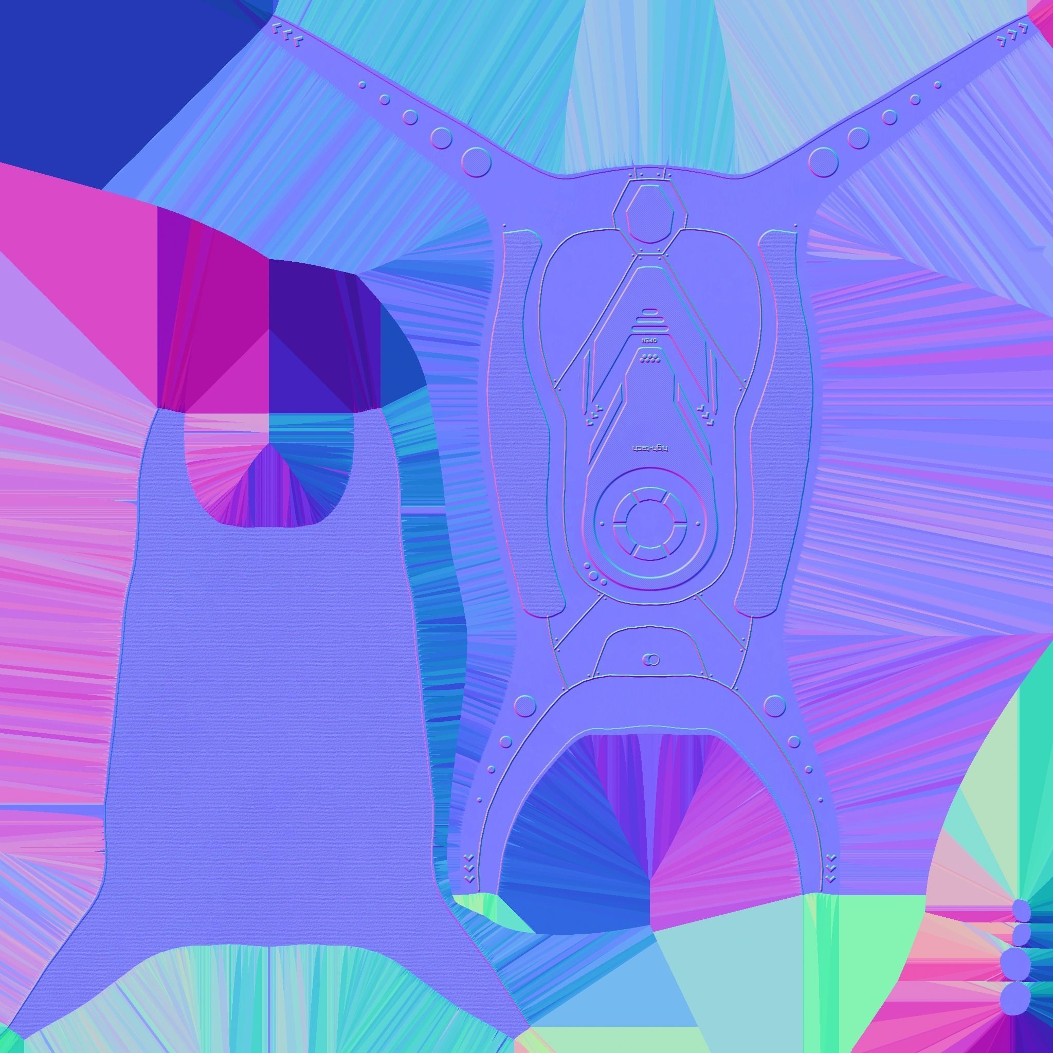 SciFi Backpack G01 Dark Metal - Fashion Character Design Low-poly 3D model_26