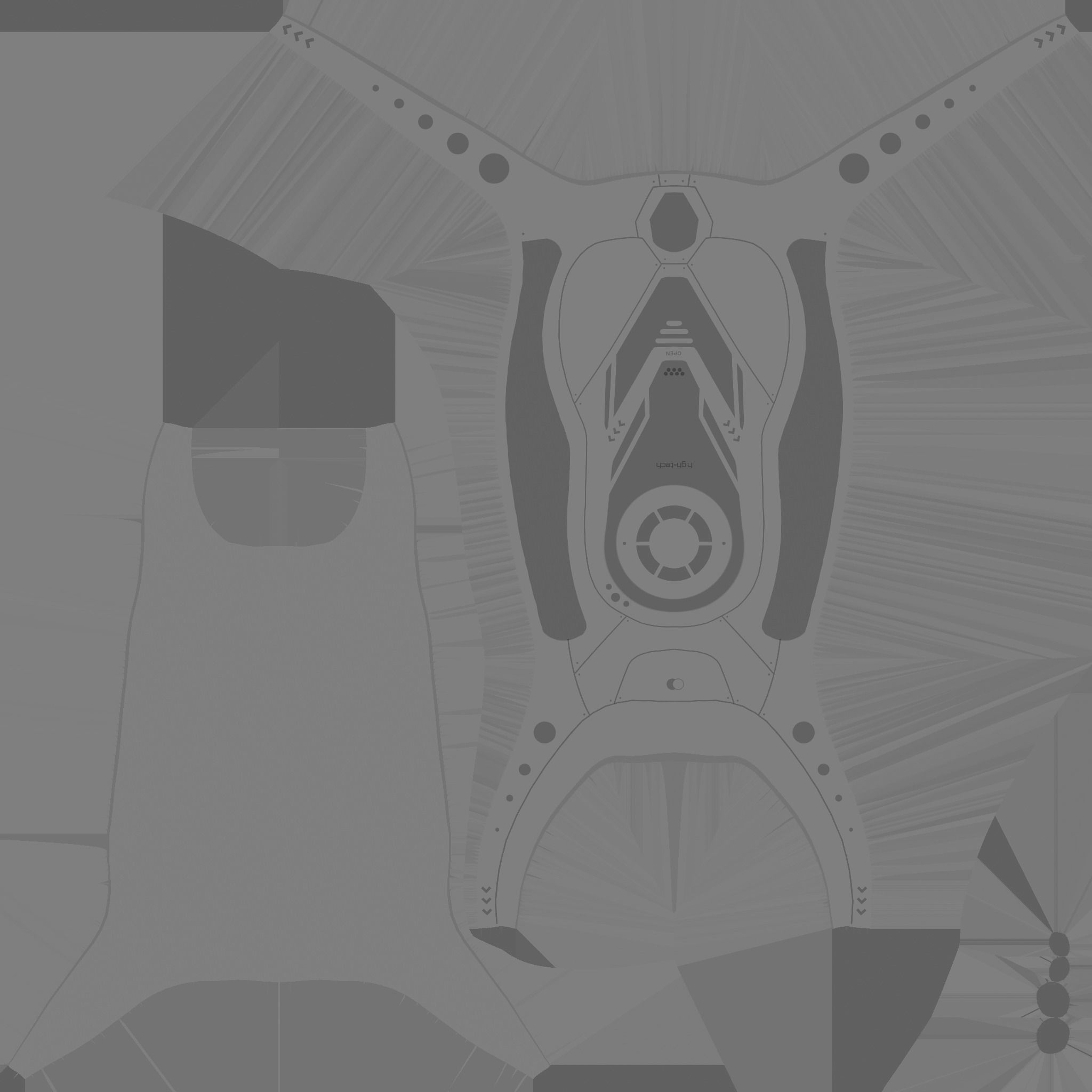 SciFi Backpack G01 Dark Metal - Fashion Character Design Low-poly 3D model_24