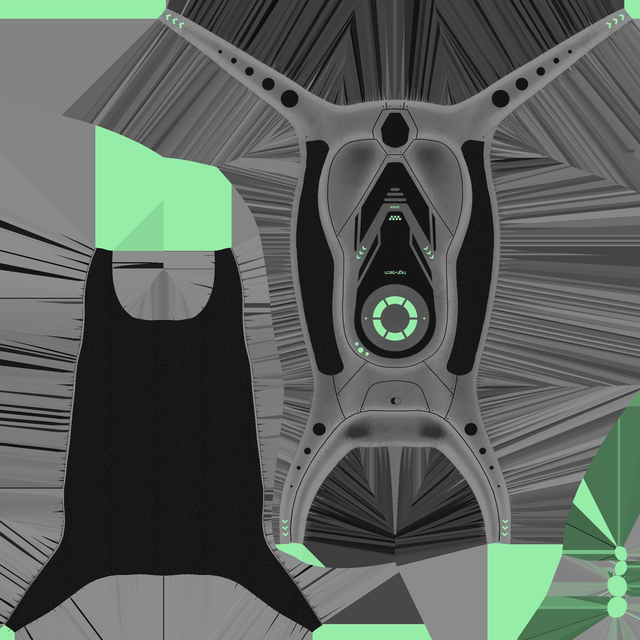 SciFi Backpack G01 Dark Metal - Fashion Character Design Low-poly 3D model_22