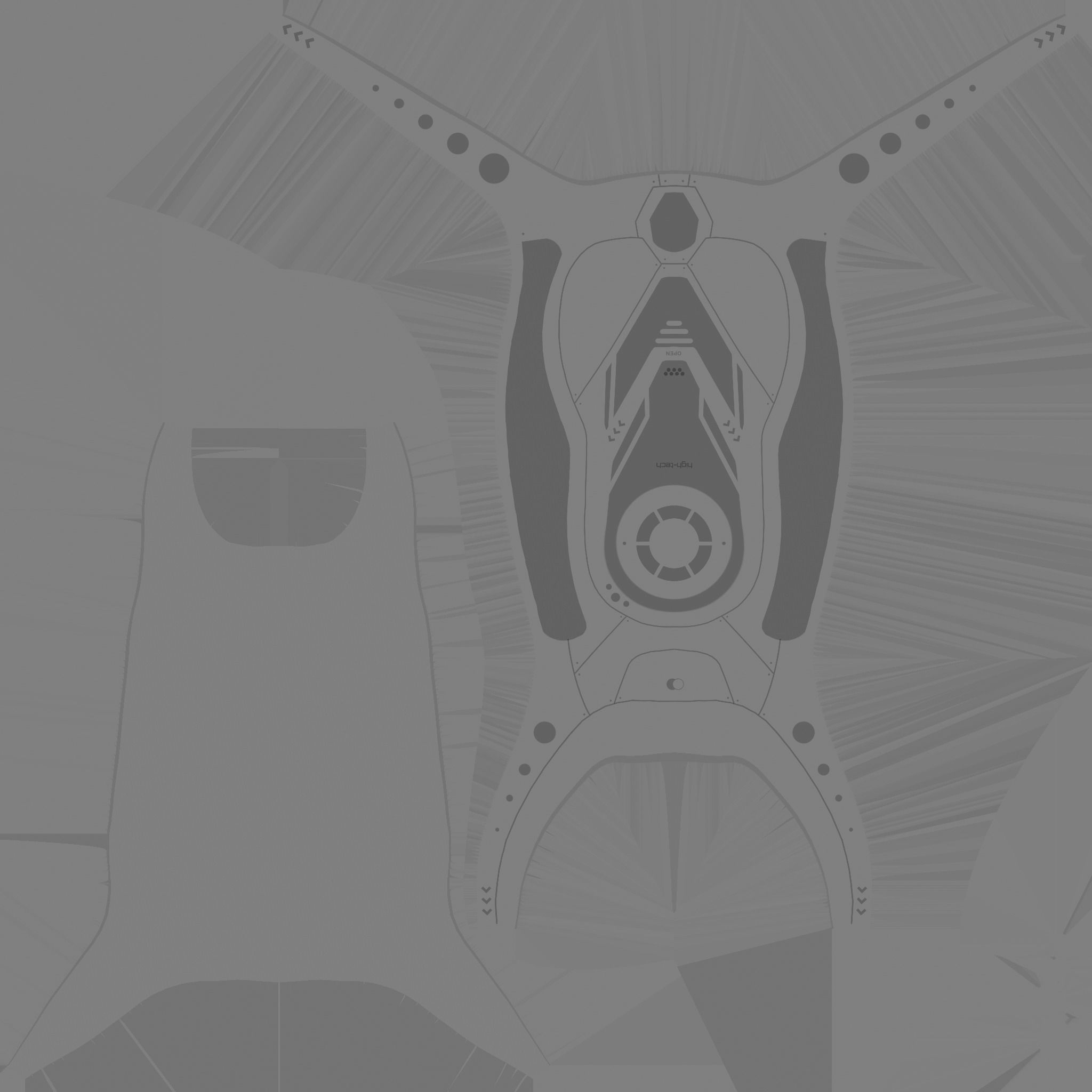 SciFi Backpack G02 Yellow - Fashion Character Design Low-poly 3D model_24